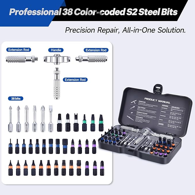 TorqueX™ ProDrive 38-in-1 Precision Screwdriver Set